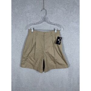 Vintage Ralph Lauren Polo Sport Shorts Womens 6 Tan Khaki Pleated USA High Rise